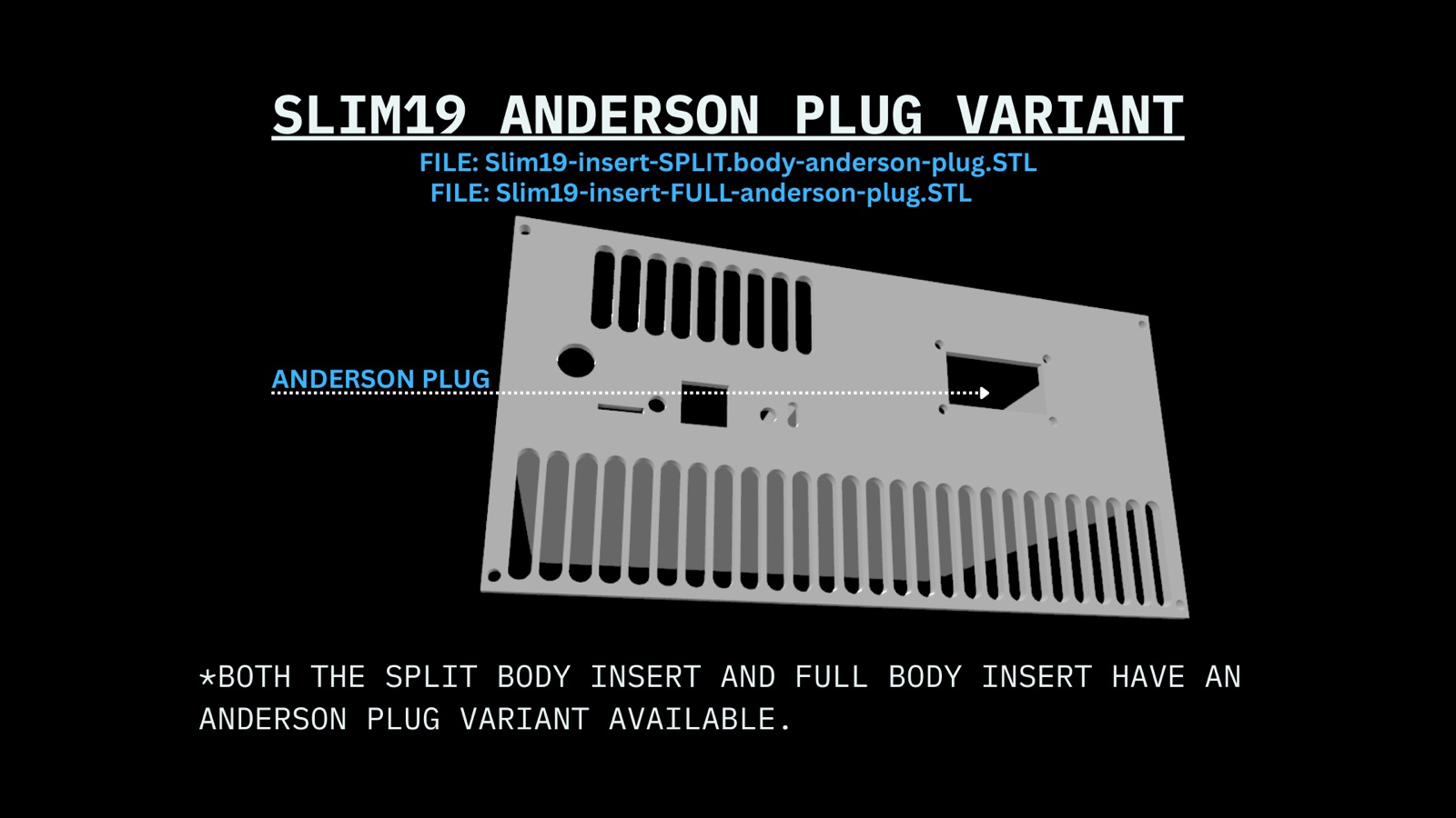 CAD render of the Anderson plug insert variant
